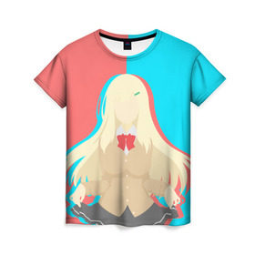 Женская футболка 3D с принтом Аниме тян в Курске, 100% полиэфир ( синтетическое хлопкоподобное полотно) | прямой крой, круглый вырез горловины, длина до линии бедер | аниме | ахегао | тян