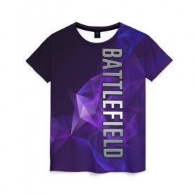 Женская футболка 3D с принтом BATTLEFIELD в Курске, 100% полиэфир ( синтетическое хлопкоподобное полотно) | прямой крой, круглый вырез горловины, длина до линии бедер | battlefield | бателфилд | игра | компьютерная игра | надпись | поле битвы | стрелялка | шутер