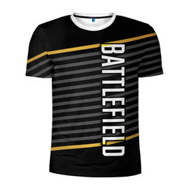 Мужская футболка 3D спортивная с принтом BATTLEFIELD в Курске, 100% полиэстер с улучшенными характеристиками | приталенный силуэт, круглая горловина, широкие плечи, сужается к линии бедра | 