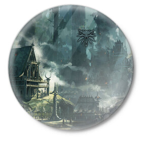 Значок с принтом The Witcher 3: Wild Hunt в Курске,  металл | круглая форма, металлическая застежка в виде булавки | wild hunt | арбалет | ведьмак 3 | геральт | дикая | магия | охота | сказка | сфера | фэнтези | цири