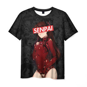 Мужская футболка 3D с принтом Anime (Senpai 1) в Курске, 100% полиэфир | прямой крой, круглый вырез горловины, длина до линии бедер | ahegao | anime | manga | sempai | senpai | аниме | ахегао | манга | семпай | сенпай