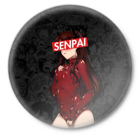 Значок с принтом Anime (Senpai 1) в Курске,  металл | круглая форма, металлическая застежка в виде булавки | ahegao | anime | manga | sempai | senpai | аниме | ахегао | манга | семпай | сенпай