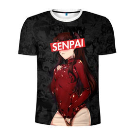 Мужская футболка 3D спортивная с принтом Anime (Senpai 1) в Курске, 100% полиэстер с улучшенными характеристиками | приталенный силуэт, круглая горловина, широкие плечи, сужается к линии бедра | ahegao | anime | manga | sempai | senpai | аниме | ахегао | манга | семпай | сенпай