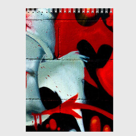 Скетчбук с принтом GRAFFITY ONE в Курске, 100% бумага
 | 48 листов, плотность листов — 100 г/м2, плотность картонной обложки — 250 г/м2. Листы скреплены сверху удобной пружинной спиралью | graffity | paint | street art | urban | город | граффити | искусство | кирпичи | краски | рисунки | стена | улицы | уличное искусство
