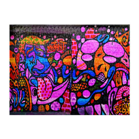 Обложка для студенческого билета с принтом Неоновое граффити в Курске, натуральная кожа | Размер: 11*8 см; Печать на всей внешней стороне | grafity | paint | street art | urban | город | граффити | искусство | кирпичи | краски | рисунки | стена | улицы | уличное искусство