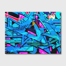 Альбом для рисования с принтом GRAFFITY в Курске, 100% бумага
 | матовая бумага, плотность 200 мг. | Тематика изображения на принте: grafity | paint | street art | urban | город | граффити | искусство | кирпичи | краски | рисунки | стена | улицы | уличное искусство