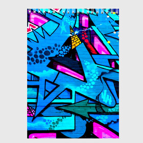 Скетчбук с принтом GRAFFITY в Курске, 100% бумага
 | 48 листов, плотность листов — 100 г/м2, плотность картонной обложки — 250 г/м2. Листы скреплены сверху удобной пружинной спиралью | grafity | paint | street art | urban | город | граффити | искусство | кирпичи | краски | рисунки | стена | улицы | уличное искусство