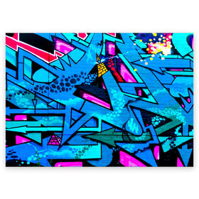 Поздравительная открытка с принтом GRAFFITY в Курске, 100% бумага | плотность бумаги 280 г/м2, матовая, на обратной стороне линовка и место для марки
 | Тематика изображения на принте: grafity | paint | street art | urban | город | граффити | искусство | кирпичи | краски | рисунки | стена | улицы | уличное искусство