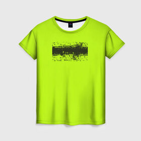 Женская футболка 3D с принтом Гранж салатовый в Курске, 100% полиэфир ( синтетическое хлопкоподобное полотно) | прямой крой, круглый вырез горловины, длина до линии бедер | кислотные костюмы | кислотные цвета | неон | флуоресцентные принты
