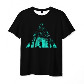 Мужская футболка 3D с принтом Таинственный лес в Курске, 100% полиэфир | прямой крой, круглый вырез горловины, длина до линии бедер | кислотные костюмы | кислотные цвета | неон | флуоресцентные принты