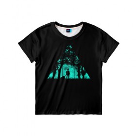 Детская футболка 3D с принтом Таинственный лес в Курске, 100% гипоаллергенный полиэфир | прямой крой, круглый вырез горловины, длина до линии бедер, чуть спущенное плечо, ткань немного тянется | кислотные костюмы | кислотные цвета | неон | флуоресцентные принты