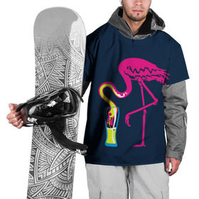 Накидка на куртку 3D с принтом Кислотный фламинго в Курске, 100% полиэстер |  | Тематика изображения на принте: кислотные костюмы | кислотные цвета | неон | флуоресцентные принты