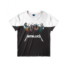 Детская футболка 3D с принтом Metallica в Курске, 100% гипоаллергенный полиэфир | прямой крой, круглый вырез горловины, длина до линии бедер, чуть спущенное плечо, ткань немного тянется | Тематика изображения на принте: metallica | барабаны | гитары | дэйвмастейн | метал | металисты | металлика | неформалы | рок | рокеры