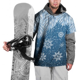 Накидка на куртку 3D с принтом Snowflakes в Курске, 100% полиэстер |  | art | background | christmas | new year | snow | snowflakes | арт | ветки | ёлка | минимализм | новый год | рождество | снег | снежинки | фон