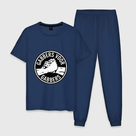 Мужская пижама хлопок с принтом Gabbers в Курске, 100% хлопок | брюки и футболка прямого кроя, без карманов, на брюках мягкая резинка на поясе и по низу штанин
 | gabber | hardcore | hardcoremusic
