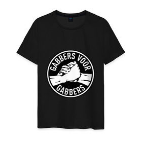 Мужская футболка хлопок с принтом Gabbers в Курске, 100% хлопок | прямой крой, круглый вырез горловины, длина до линии бедер, слегка спущенное плечо. | Тематика изображения на принте: gabber | hardcore | hardcoremusic