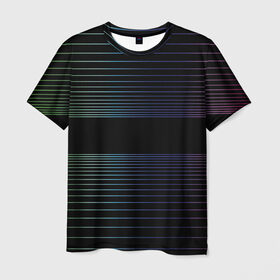 Мужская футболка 3D с принтом Полоски в Курске, 100% полиэфир | прямой крой, круглый вырез горловины, длина до линии бедер | hipster | neon | retro wave | vaporwave | геометрия | космос | неон | хипстер