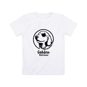Детская футболка хлопок с принтом Пират Золотистий ретривер в Курске, 100% хлопок | круглый вырез горловины, полуприлегающий силуэт, длина до линии бедер | 