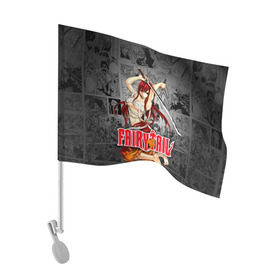 Флаг для автомобиля с принтом Fairy Tail (Эльза) в Курске, 100% полиэстер | Размер: 30*21 см | anime | fairy tail | manga | аниме | манга | фейри тейл | фея | хвост | хвост феи | эльза