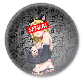 Значок с принтом Anime (Senpai 4) в Курске,  металл | круглая форма, металлическая застежка в виде булавки | ahegao | anime | manga | sempai | senpai | аниме | ахегао | манга | семпай | сенпай
