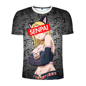 Мужская футболка 3D спортивная с принтом Anime (Senpai 4) в Курске, 100% полиэстер с улучшенными характеристиками | приталенный силуэт, круглая горловина, широкие плечи, сужается к линии бедра | ahegao | anime | manga | sempai | senpai | аниме | ахегао | манга | семпай | сенпай