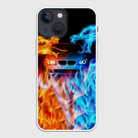 Чехол для iPhone 13 mini с принтом BMW в Курске,  |  | bmw | авто | автомобиль | бмв | вода | логотип | машина | огонь | огонь и вода