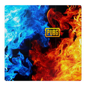 Магнитный плакат 3Х3 с принтом PUBG в Курске, Полимерный материал с магнитным слоем | 9 деталей размером 9*9 см | battlegrounds | playerunknown s | pubg | вода | игра | компьютерная игра | огонь | огонь и вода | пубг | шутер