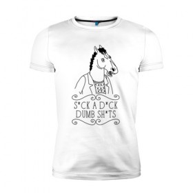 Мужская футболка премиум с принтом BoJack в Курске, 92% хлопок, 8% лайкра | приталенный силуэт, круглый вырез ворота, длина до линии бедра, короткий рукав | Тематика изображения на принте: bojack | horseman | боджек | конь