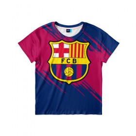 Детская футболка 3D с принтом Барселона в Курске, 100% гипоаллергенный полиэфир | прямой крой, круглый вырез горловины, длина до линии бедер, чуть спущенное плечо, ткань немного тянется | barca | barcelona | barsa | fc barcelona | барса | барселона | болел | испания | каталонцы | клубная | лалига | сине гранатовые | фанатская | форма | футбол | футбольная | футбольный клуб