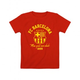 Детская футболка хлопок с принтом Барселона в Курске, 100% хлопок | круглый вырез горловины, полуприлегающий силуэт, длина до линии бедер | barca | barcelona | barsa | fc barcelona | барса | барселона | болел | испания | каталонцы | клубная | лалига | сине гранатовые | фанатская | форма | футбол | футбольная | футбольный клуб