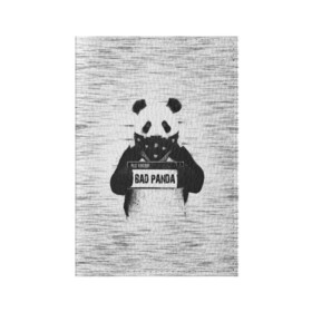 Обложка для паспорта матовая кожа с принтом BAD PANDA в Курске, натуральная матовая кожа | размер 19,3 х 13,7 см; прозрачные пластиковые крепления | Тематика изображения на принте: bad | bear | panda | медведь | панда