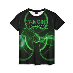 Женская футболка 3D с принтом Imagine Dragons в Курске, 100% полиэфир ( синтетическое хлопкоподобное полотно) | прямой крой, круглый вырез горловины, длина до линии бедер | dragons | evolve | imagines | imagining | radioactive | вообрази | драгонс | драконов | имеджин | рок | хит