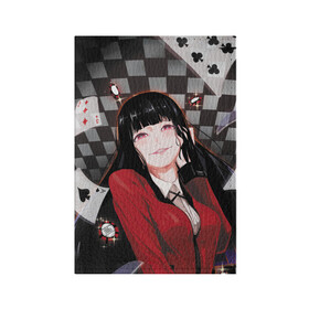 Обложка для паспорта матовая кожа с принтом Юмэко Джабами в Курске, натуральная матовая кожа | размер 19,3 х 13,7 см; прозрачные пластиковые крепления | anime | compulsive gambler | kakegurui | manga | аниме | безумный азарт | дзябами | карты | манга | покер | скучная девушка | юмэко джабами