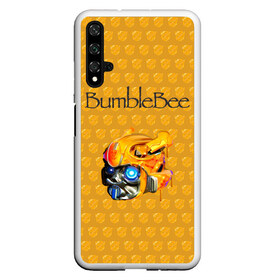 Чехол для Honor 20 с принтом BumbleBee в Курске, Силикон | Область печати: задняя сторона чехла, без боковых панелей | 2019 | bumble bee | transformers | арт | бамблби | желтая | киборг | классная | мёд | надпись | прикольная | пчела | робот | соты | трансформеры | улей | фильм