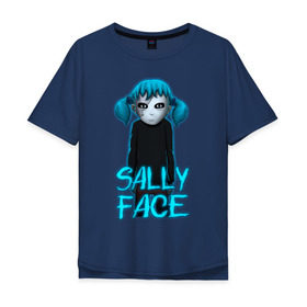 Мужская футболка хлопок Oversize с принтом Sally Face (ХЛОПОК) в Курске, 100% хлопок | свободный крой, круглый ворот, “спинка” длиннее передней части | 
