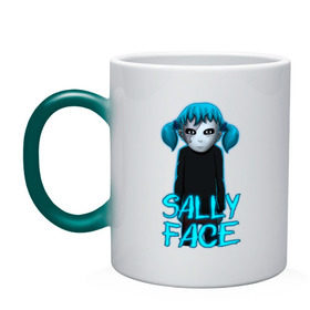 Кружка хамелеон с принтом Sally Face (ХЛОПОК) в Курске, керамика | меняет цвет при нагревании, емкость 330 мл | Тематика изображения на принте: 