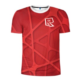 Мужская футболка 3D спортивная с принтом Roblox в Курске, 100% полиэстер с улучшенными характеристиками | приталенный силуэт, круглая горловина, широкие плечи, сужается к линии бедра | dynablocks | roblox | robux | белый | блоки | вселенная | герои | красный | кубики | роблокс | симулятор
