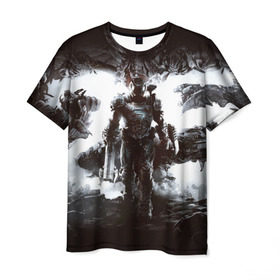 Мужская футболка 3D с принтом Doom Eternal в Курске, 100% полиэфир | прямой крой, круглый вырез горловины, длина до линии бедер | doom | земля | игра | космос | марс | фантастика | шутер