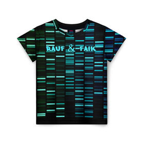 Детская футболка 3D с принтом Rauf & Faik в Курске, 100% гипоаллергенный полиэфир | прямой крой, круглый вырез горловины, длина до линии бедер, чуть спущенное плечо, ткань немного тянется | faik | rauf | азербайджан | баку | детство | мирзаевы | рауф | фаик