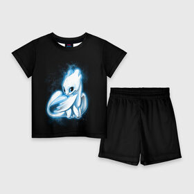 Детский костюм с шортами 3D с принтом Фурия в Курске,  |  | berk | dragon | fury | how | island | light | night | to | toothless | train | your | беззубик | дневная | дракона | как | ночная | олух | остров | приручить | фурия