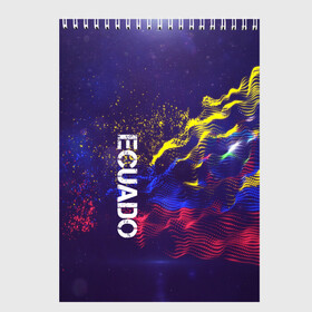 Скетчбук с принтом Ecuado(Эквадор) в Курске, 100% бумага
 | 48 листов, плотность листов — 100 г/м2, плотность картонной обложки — 250 г/м2. Листы скреплены сверху удобной пружинной спиралью | ecuado | flag | urban | город | мир | путешествие | символика | страны | флаг | флаги | эквадор