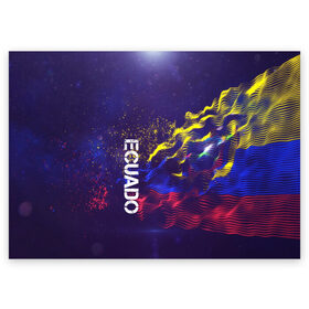 Поздравительная открытка с принтом Ecuado(Эквадор) в Курске, 100% бумага | плотность бумаги 280 г/м2, матовая, на обратной стороне линовка и место для марки
 | Тематика изображения на принте: ecuado | flag | urban | город | мир | путешествие | символика | страны | флаг | флаги | эквадор