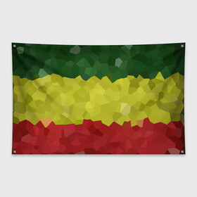 Флаг-баннер с принтом Эфиопия в Курске, 100% полиэстер | размер 67 х 109 см, плотность ткани — 95 г/м2; по краям флага есть четыре люверса для крепления | 420 | 4:20 | боб марли | раста | растаман | эвиопия