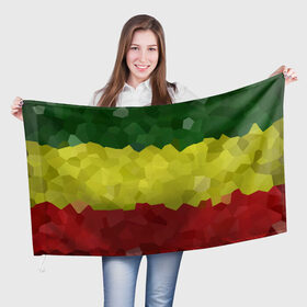 Флаг 3D с принтом Эфиопия в Курске, 100% полиэстер | плотность ткани — 95 г/м2, размер — 67 х 109 см. Принт наносится с одной стороны | 420 | 4:20 | боб марли | раста | растаман | эвиопия