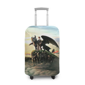 Чехол для чемодана 3D с принтом Как приручить дракона в Курске, 86% полиэфир, 14% спандекс | двустороннее нанесение принта, прорези для ручек и колес | dragon | беззубик | викинги | дракон | мульт | мультфильм | фэнтези