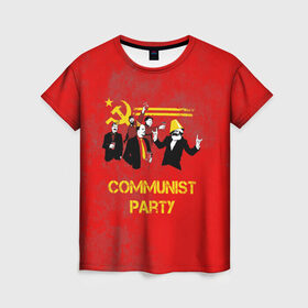 Женская футболка 3D с принтом Communist party в Курске, 100% полиэфир ( синтетическое хлопкоподобное полотно) | прямой крой, круглый вырез горловины, длина до линии бедер | вечеринка | звезда | кастро | коммунизм | коммунист | коммунистическая | ленин | мао | маркс | молот | партия | рауль | серп | сталин | тусовка | ульянов | фидель | цзиньпин | цзэдун | энгельс