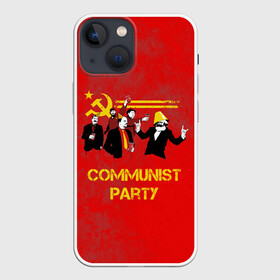 Чехол для iPhone 13 mini с принтом Communist party в Курске,  |  | Тематика изображения на принте: вечеринка | звезда | кастро | коммунизм | коммунист | коммунистическая | ленин | мао | маркс | молот | партия | рауль | серп | сталин | тусовка | ульянов | фидель | цзиньпин | цзэдун | энгельс