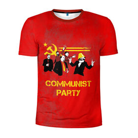 Мужская футболка 3D спортивная с принтом Communist party в Курске, 100% полиэстер с улучшенными характеристиками | приталенный силуэт, круглая горловина, широкие плечи, сужается к линии бедра | вечеринка | звезда | кастро | коммунизм | коммунист | коммунистическая | ленин | мао | маркс | молот | партия | рауль | серп | сталин | тусовка | ульянов | фидель | цзиньпин | цзэдун | энгельс