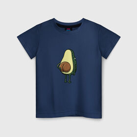 Детская футболка хлопок с принтом Авокадо в Курске, 100% хлопок | круглый вырез горловины, полуприлегающий силуэт, длина до линии бедер | косточка | овощ | попка | фрукт
