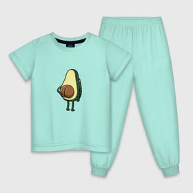 Детская пижама хлопок с принтом Авокадо в Курске, 100% хлопок |  брюки и футболка прямого кроя, без карманов, на брюках мягкая резинка на поясе и по низу штанин
 | косточка | овощ | попка | фрукт